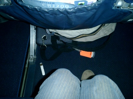 Tons of legroom on an airplane
